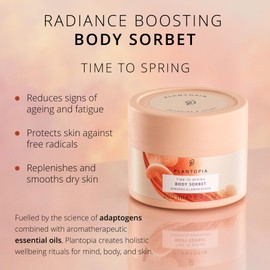 Plantopia Time to Spring Body Sorbet, 200 ml - Energising & Uplifting Ginseng & Lemongrass - Cruelty Free Vegan - Radiance Boosting & Anti-Ageing
