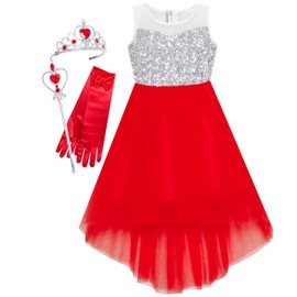 Girls Dress Red Hi-Low Magic Princess Dress Size 12