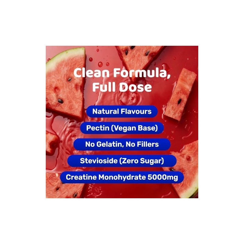 Ultra Lyte Creatine Monohydrate Gummies 5g, 90 Gummies, Watermelon