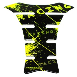 Gel Neon Tank Pad Motorcycle 3D Gloss Universal Tank Sticker Tank Protection Paint Protection Sticker Pad MR004 (Neon Yellow)