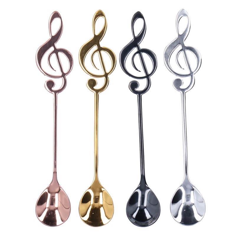 304 Stainless Steel Spoon Innovative Musical Notes Stirring Spoon for