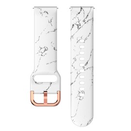 Tznzxm For DIVElink smart watch BH802 Bands, BH802 Screen Protector,Fashion White Marble Replacement Adjustable Soft Silicone Wristband Straps For DIVElink BH802 1.28" Smartwatch