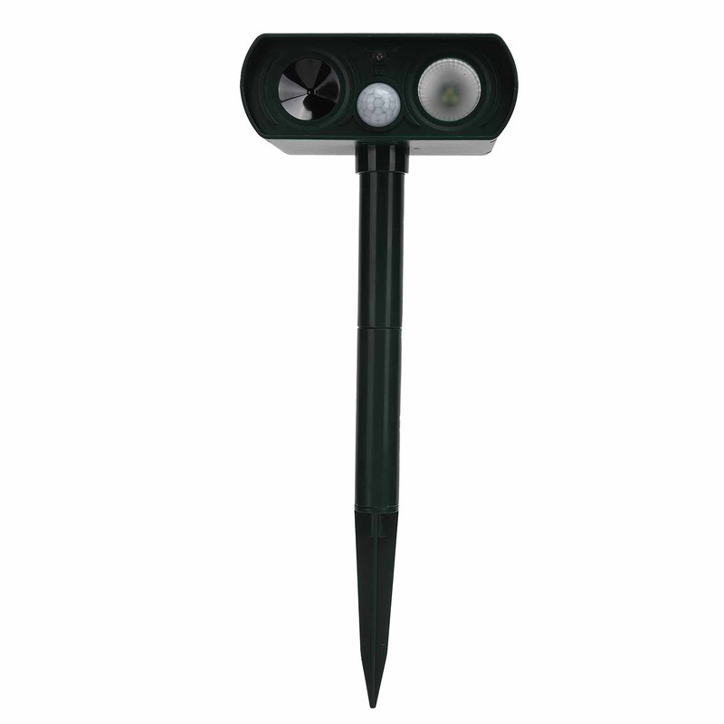 Solar Powered LED Animal Repeller Ultrasonic Waterproof Animal Repellent for
