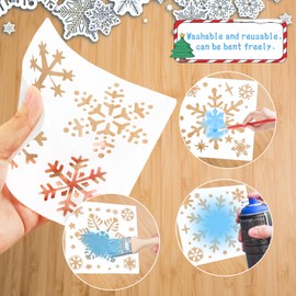 Christmas Snowflake Stencil, Shyllin 20 Pieces Reusable Snowflake Template, Drawing Stencils Christmas, Painting Stencils for Windows, Scrapbooking, DIY Christmas Decoration