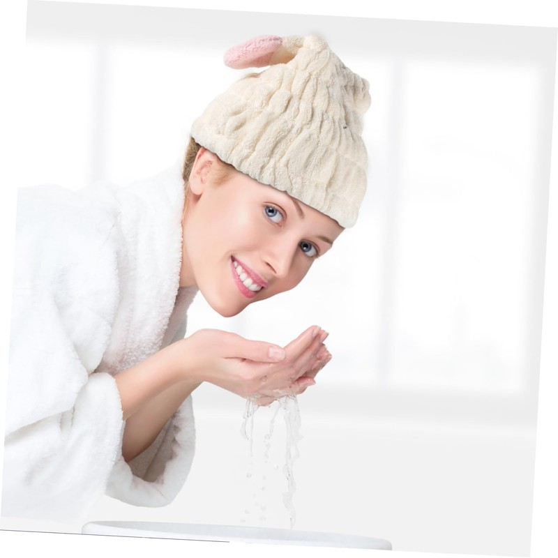 IWOWHERO Animal Embroidered Hair Drying Cap for Women Super Absorbent