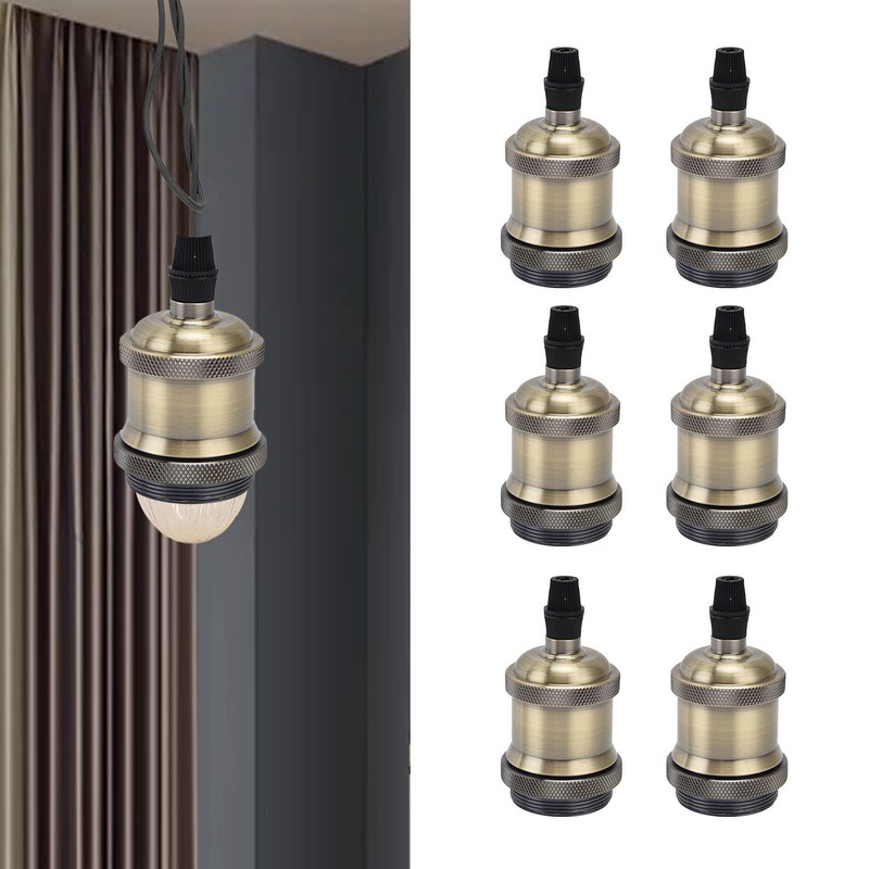 6 Pcs Lamp Holder Metal E26 E27 Screw Retro Lighting