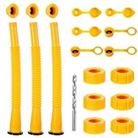 Extra Long Gas Can Spout Replacement, Our gas can nozzle is 11.2in long, (3 in longer than standard nozzles). Gas can nozzle (3 kit-Yellow) for 1/2/5/10 gal oil cans. Replacement gas can spout