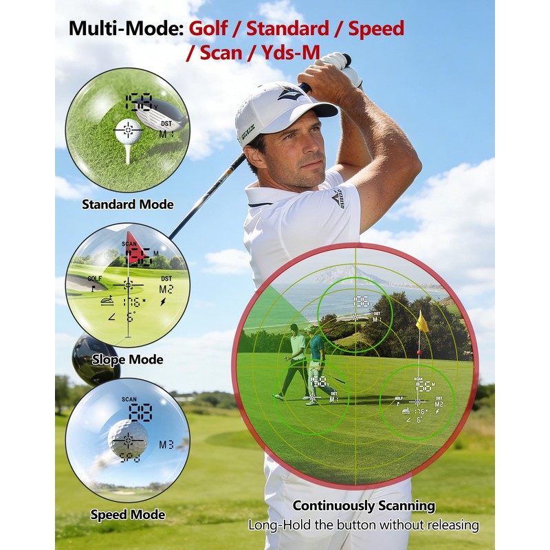 Leexox Golf Rangefinder with Slope Switch, 1200Y & 7X for