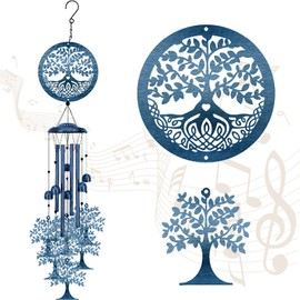 CREATCABIN Tree of Life Wind Chimes for Outside Wind Bell Memorial Wind Chimes Sympathy Gifts for Loss of Loved One Home Garden Patio Outdoor Porch Yard Beach Terrace Hanging Decoration 35in