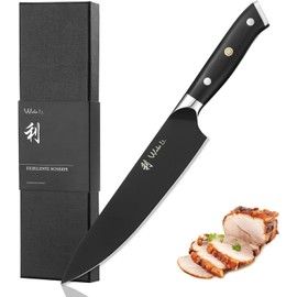 Wakoli Chef Knife, Professional Chef's Knife with 8-inch 5Cr15MoV Stainless Steel Blade, Ergonomic Kitchen Knives with G10 Handle for All Tasks in Gift Box (Titanium Noir)