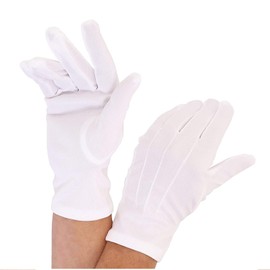 CHILDS WHITE GLOVES FANCY DRESS WITH 3 SEWN IN LINES COSTUME IDEAL FOR MAGICIANS SANTA ACCESSORY KIDS