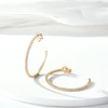 QUKE 5.5CM Gold Clip On Hoop Earrings Cubic Zirconia Non