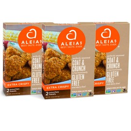 ALEIA'S BEST. TASTE. EVER. Extra Crispy Coat & Crunch - 4.5oz/3 Pack – Crispy Breading for Poultry, Meat, Seafood, Vegetables - Certified Gluten Free, Non-GMO, Dairy Free, Low Sodium, Kosher