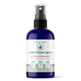 PRISTINE Toilet Paper Spray Instead of Wipes and Bidets - Like Foam Alternative and Gel Alternatives to Wipes, is a Refreshing Bidet Attachment Substitute, Rustic Bergamot, 4 fl oz