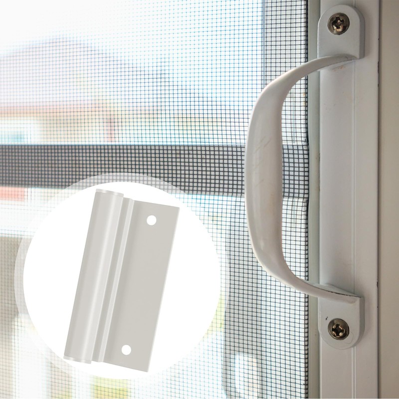 MorningRo 2 Sets White Screen Door Hinges Leaf Lower Aluminum