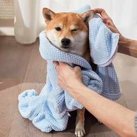 Plush Dog Towel Bathrobe Dressing Gown | Luxurious Dog Bath Robe for Efficient Drying,Dog Shower & Bath Supplies Soft and Cozy for Small or Medium Dogs