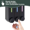 4 Pcs Shampoo Conditioner Dispenser, 3 Chamber 3x420ml Shower Soap