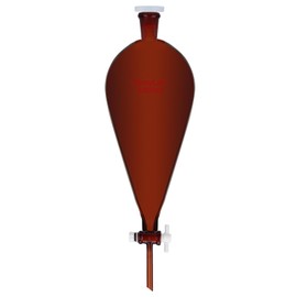 stonylab Brown Separatory Funnel, Thick Walled Conical Shape, 24/40 Ground Joint, PTFE Stopcock Valve, Borosilicate Glass, Chemical Resistant, Ideal for Liquid Extraction and Fractionation, 1000 ml