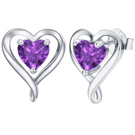 LAVUMO Sterling Silver Earrings for Women Silver Gold Rose Gold Stud Heart Earrings Set Hypoallergenic Jewellery for women Birthday Anniversary Christmas Valentine Gifts for Her