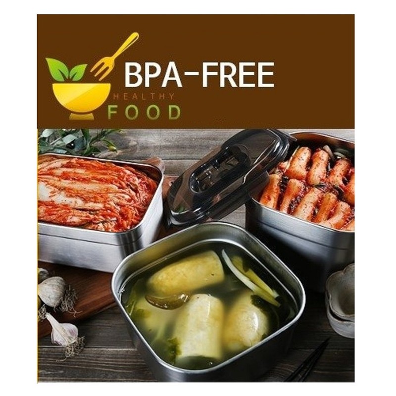 STENCOC Stainless Steel BPA Free Rectangular Leakproof Airtight Kimchi/Pickle/Salad/Fruit/Food Storage
