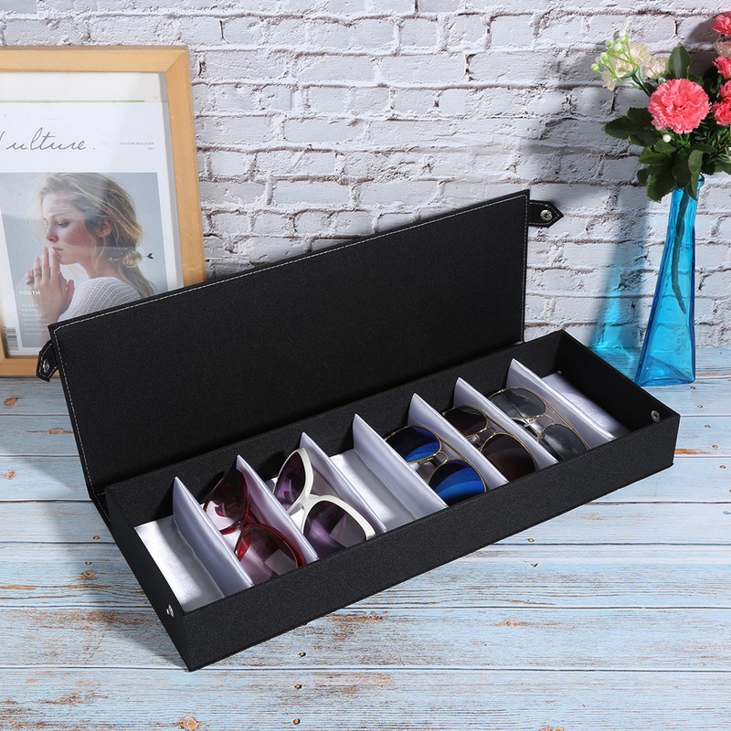 8 Grids Portable Glasses Display Case Travel Sunglasses Storage Case