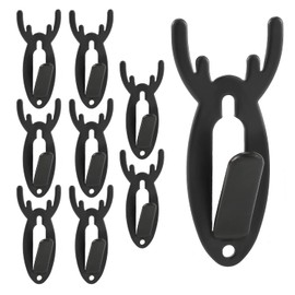 8pcs Deer Skull Hooks, Steel European Mount Skull Hanger Deer Skull Hanging Easy Installation for Living Room, Bedroom, Home Decor, Indoor and Outdoor (Black)
