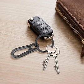 Oiltomn Metal Keychains for Women Men, Key Chain Ring Clip Holder Organizer for Home Car, Cut Keyring Accessories （Gold +Rose gold + Black）3pcs