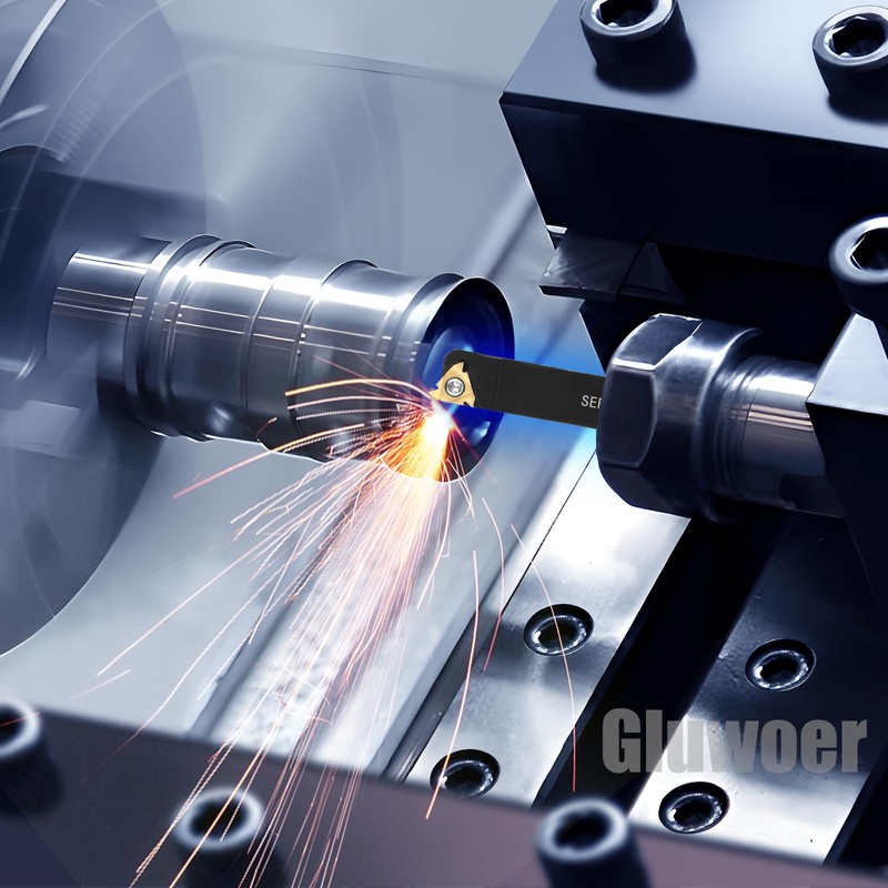 Indexable Lathe Turning Tool 5/8" 16mm Shank 21PCS Kit-7PCS Metal