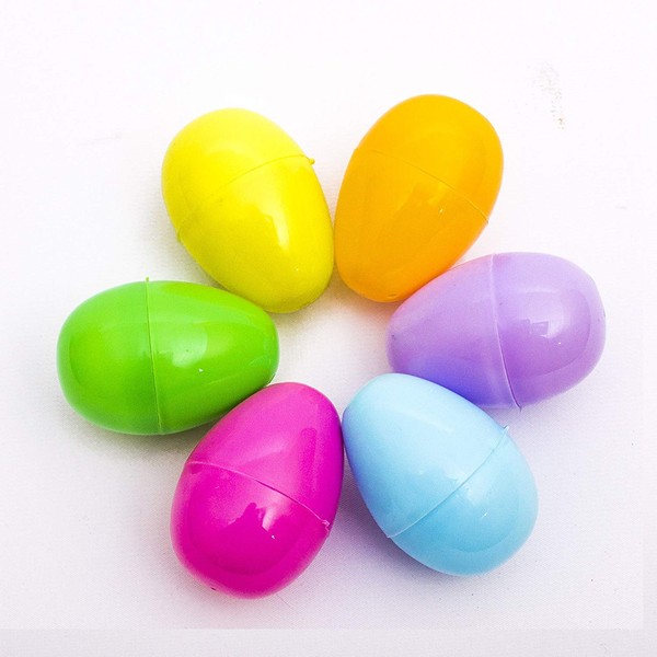 Fun Central 144 Pack - Assorted Colored Plastic Easter Eggs Empty in Bulk - Egg Hunt Toys