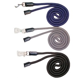 Luxury Horse Lead Rope for headcollars with Leather 18 mm thick (Black)