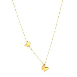 VPHQWG Butterfly Necklace for Women 316L Stainless Steel 3D Stereoscopic Butterfly Design 18Inches（Gold ）
