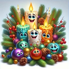 Merry Christmas Candle Floral PVC Vinyl Car Decals Stickers Waterproof Self-Adhesive Decals for Cars, Laptops, Trucks, Motorcycles Wall Window Luggage Scratch Cover Door Decor Sticker