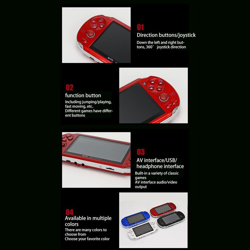 Classic Game Console 4.3inch HD Screen Handheld Retro Game Console