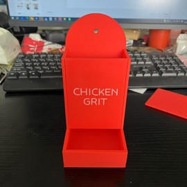 Lyyxjsltd Chicken Grit Feeder & Oyster Shell Feeder for Hens Ducks - Hanging Poultry Coop Accessories, Durable Outdoor Chicken Trough for Grit and Calcium Supplement (Red)