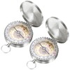 TIXIPEM Camping Survival Compass [2PCS] - Copper Clamshell Classic Pocket