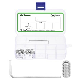 sourcing map Socket Set Grub Screws,25PCS #8x5/16"- 304 Stainless Steel Hex Socket Cup Point Allen Screws with Hex Wrench for Repairing Door Handles, Faucet (Silver)