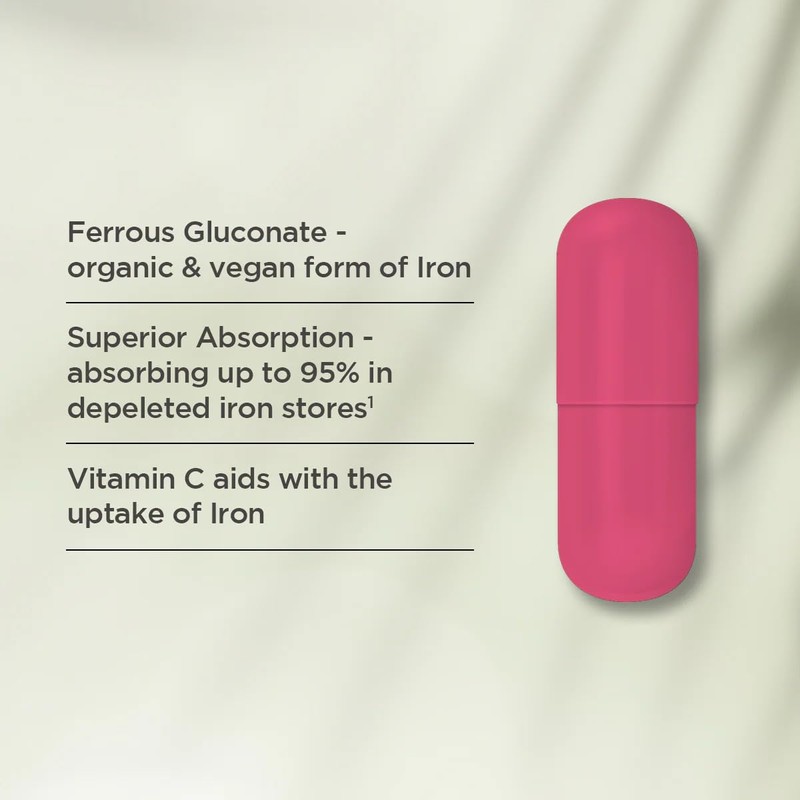 Vitaceuticals Ferrous Gluconate + Vitamin C Iron Supplement 30 Capsules