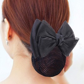 Lurrose Bowknot Hair Net Hair Bun Cover Women Hair Clip Barrettes Net Snood Hairnet Lace Bow Bow-knot Decor Hair Clip Hairnet