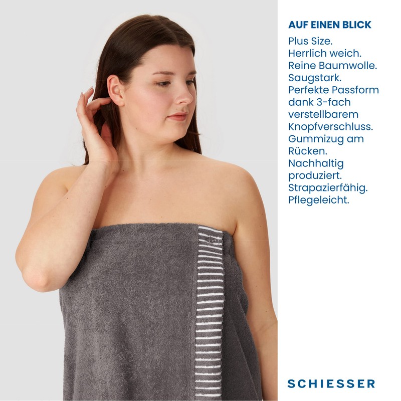 Schiesser Rome Sauna Kilt for Women Made of Absorbent Cotton