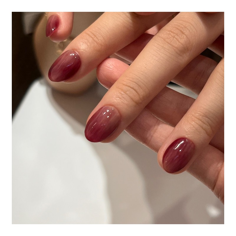 Purple Berry Handmade Nail Tips - Short Oval / 퍼플