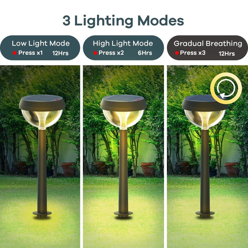 Linkind Solar Pathway Lights 8 Pack, Solar Lights Outdoor Warm