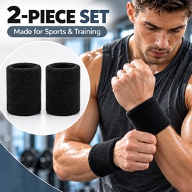 Sports Wrist Sweatbands for Workout – Soft Stretch Knit Sweat Absorption for Tennis, Basketball & Fitness