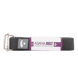 Bodhi Yoga Strap Asana Belt Made of Cotton with Metal Sliding Buckle, Practical Yoga Accessory, Basic Aid Not Only for Beginners, grey