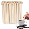 150Pcs Coffee Stirrers Stir Sticks Wooden Beverage Mixer with Round