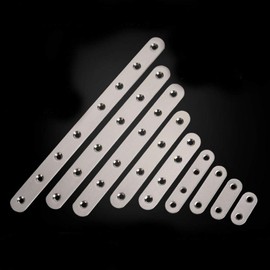 BESTU Straight Plate, Stainless Steel Joint Metal Fittings, 12 Pieces, 3.1 x 0.7 x 0.1 inches (78 x 18 x 2 mm), Flat Plate, Plate Hardware, Furniture Fixing Plate, Bracket Hardware with Screws
