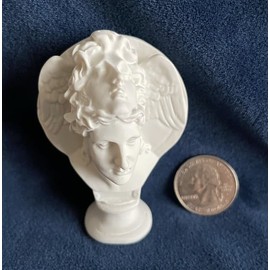 AirAds Dollhouse Accessories Doll Miniature Statue Resin Bust White Sculpture of Hypnos; 2.5" H