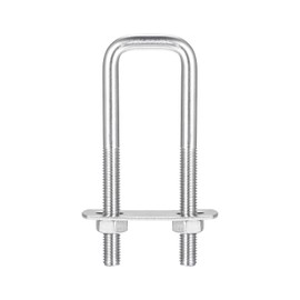 sourcing map Square U-Bolts, 3 Sets 27mm(1.06") Inner Width 100mm Length M8 304 Stainless Steel U Clamp Bolt with Nuts and Plates, for Boat Trailer
