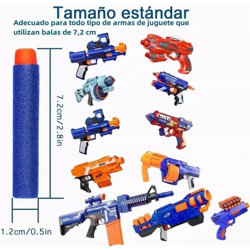 Pistola 200 Dardos Bala De Repuesto 7.2cm Para Nerf Pistola