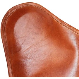 Tuzech Brown Leather arm Chair Star Butterfly Leather Butterfly Chair Home Decor -ONLY Cover (Tan Brown)