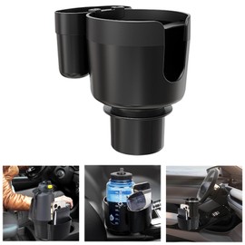 IPOIUIYP Portavasos para Auto, Organizador de Expansión para Portavasos para Automóvil con Base Ajustable y Soporte para Teléfono, se Adapta a Botellas de Agua de 2.5 a 3.8 Pulgadas